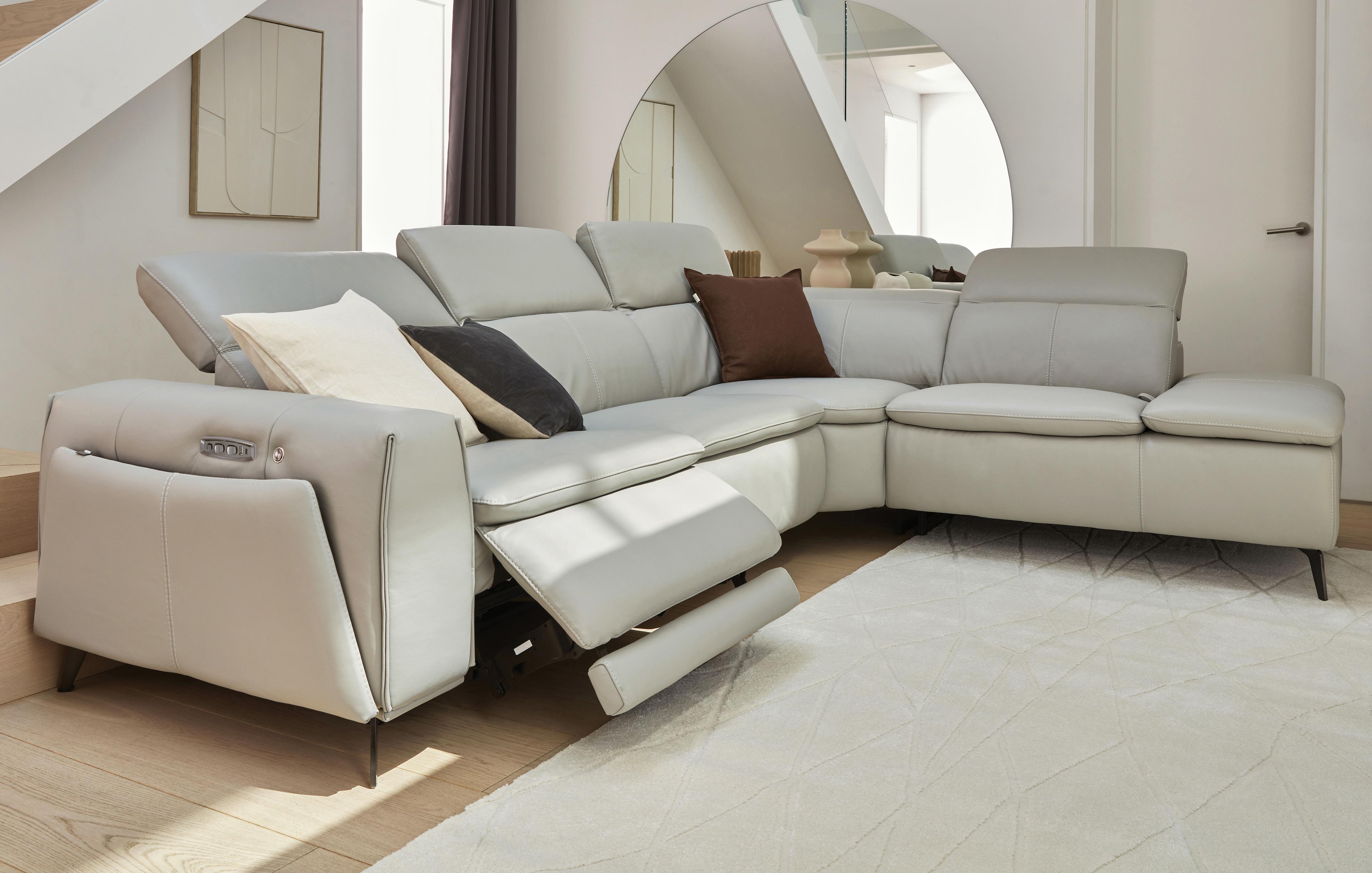 Option I Leather Left Hand Facing Arm Twin Power Storage, Heated & No Arm Open End Corner