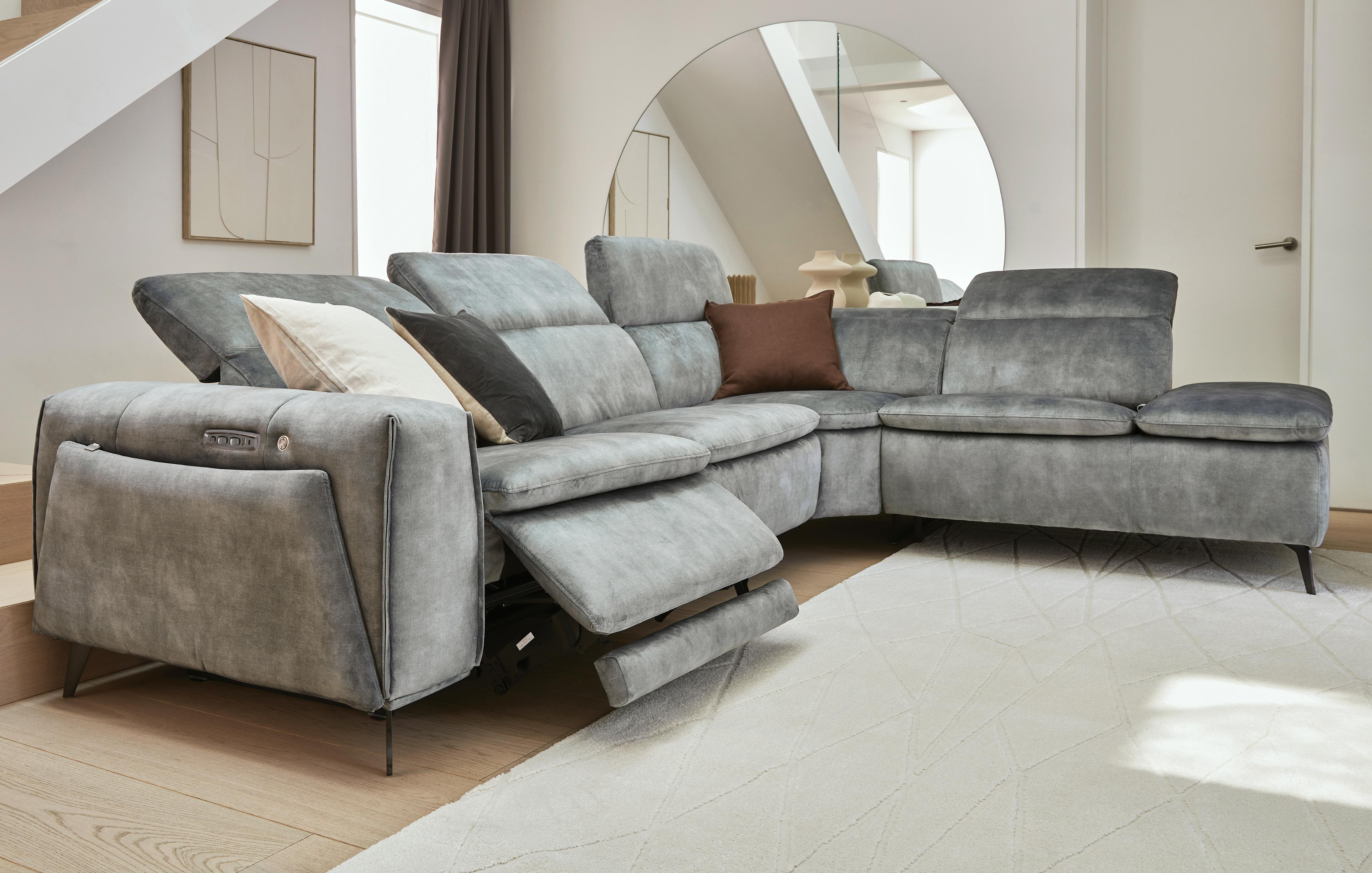 Fabric Option I Left Hand Facing Arm Twin Power Storage, Heated & No Arm Open End Corner