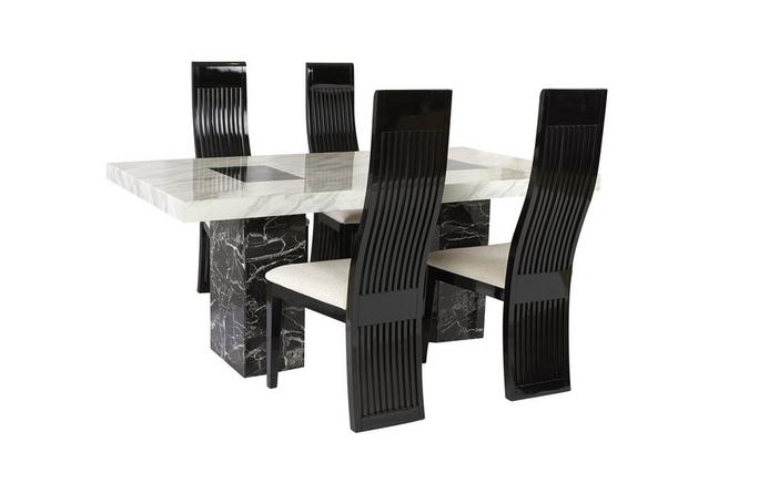Vienna Fixed Table And 4 Tulsa Chairs Dfs, Marble Dining Table And Chairs Dfs