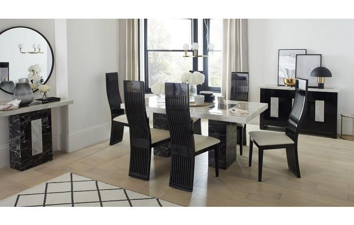 Vienna Fixed Table And 4 Tulsa Chairs Dfs, Marble Dining Table And Chairs Dfs