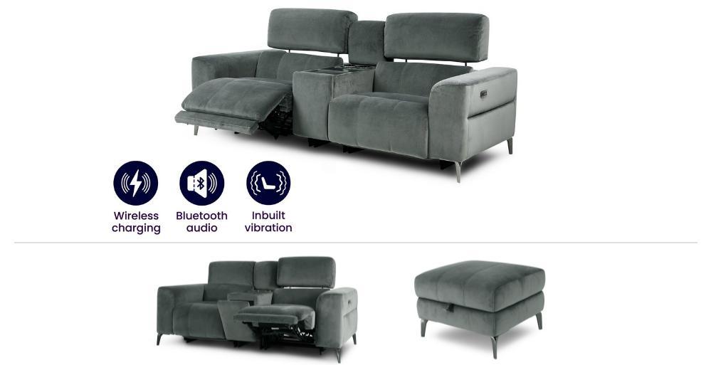 2x 2 Seater Sofa & FootStool