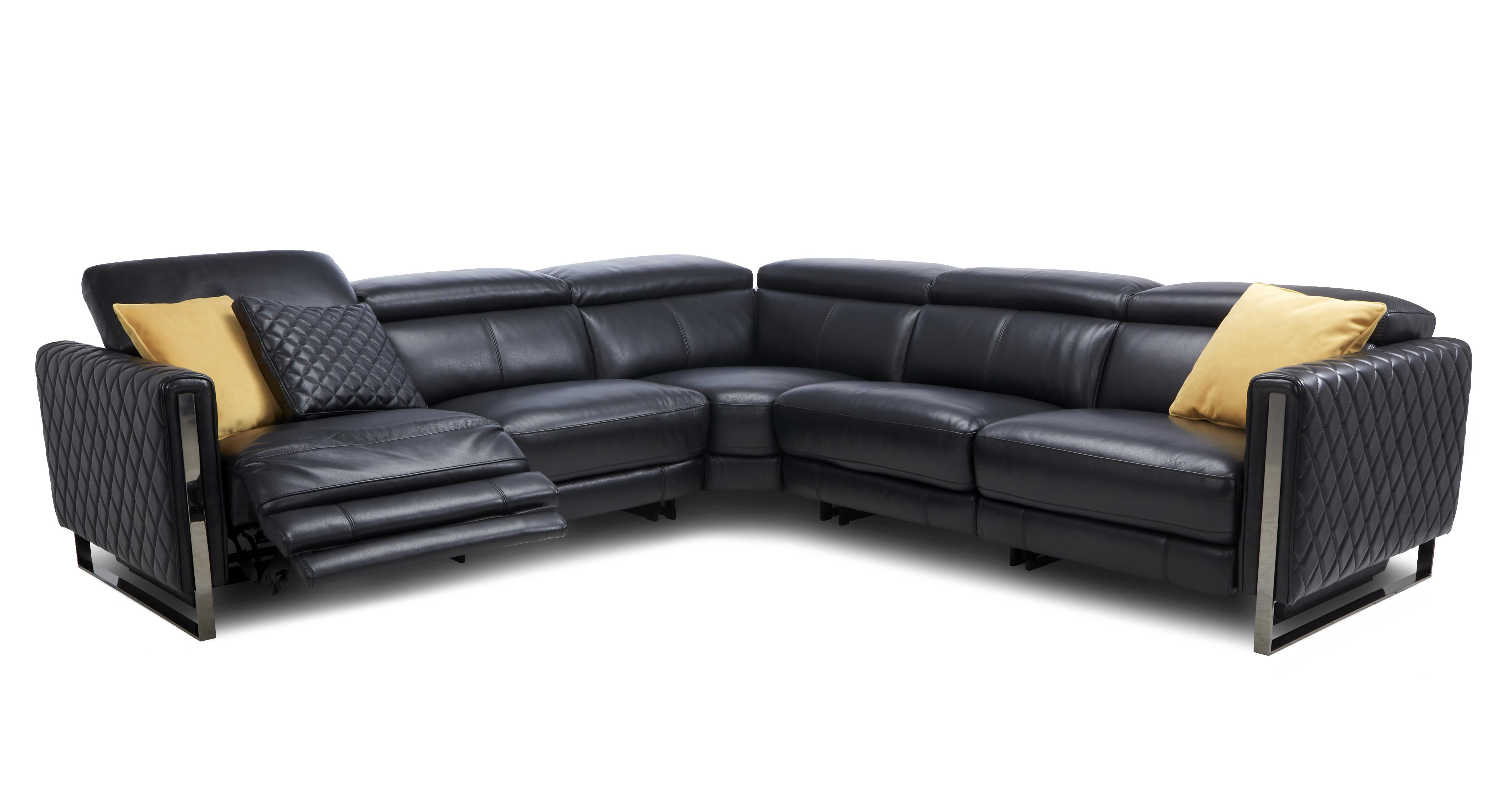 Dfs leather deals recliner corner sofa