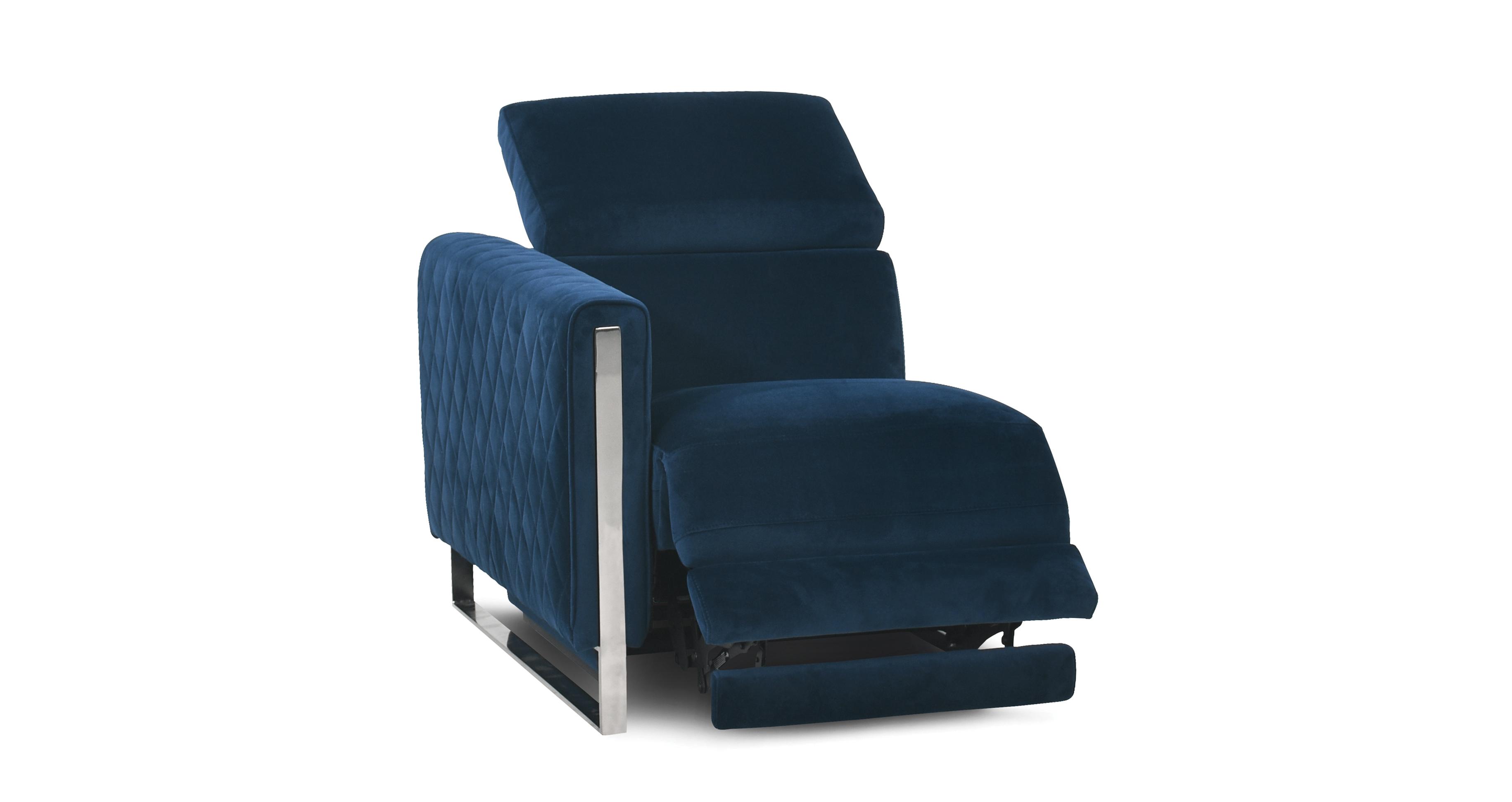 Vortex Velvet Left Hand Facing Arm 1 Seat Power Plus Unit DFS