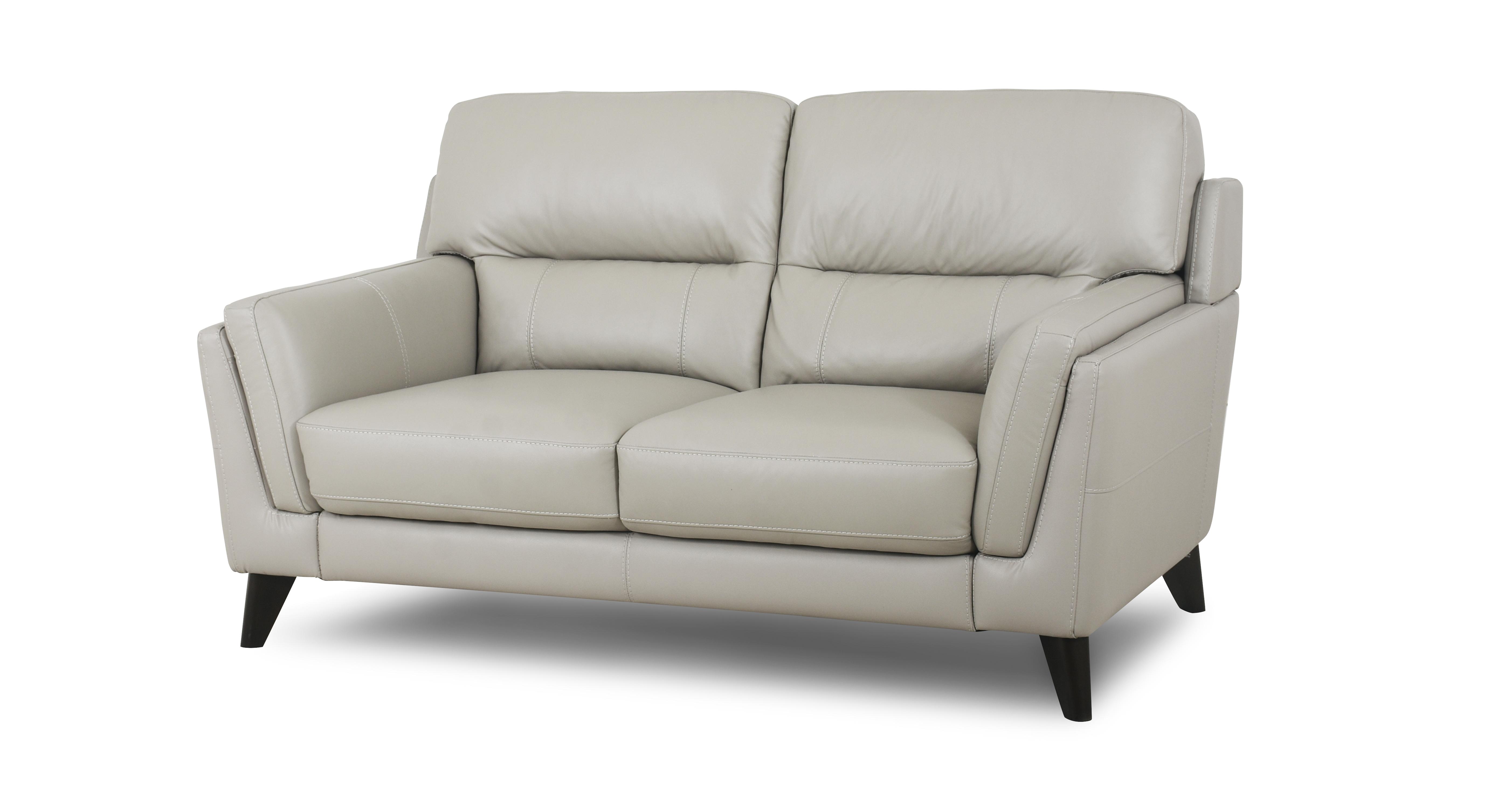 Dfs cream leather store 2 seater sofa