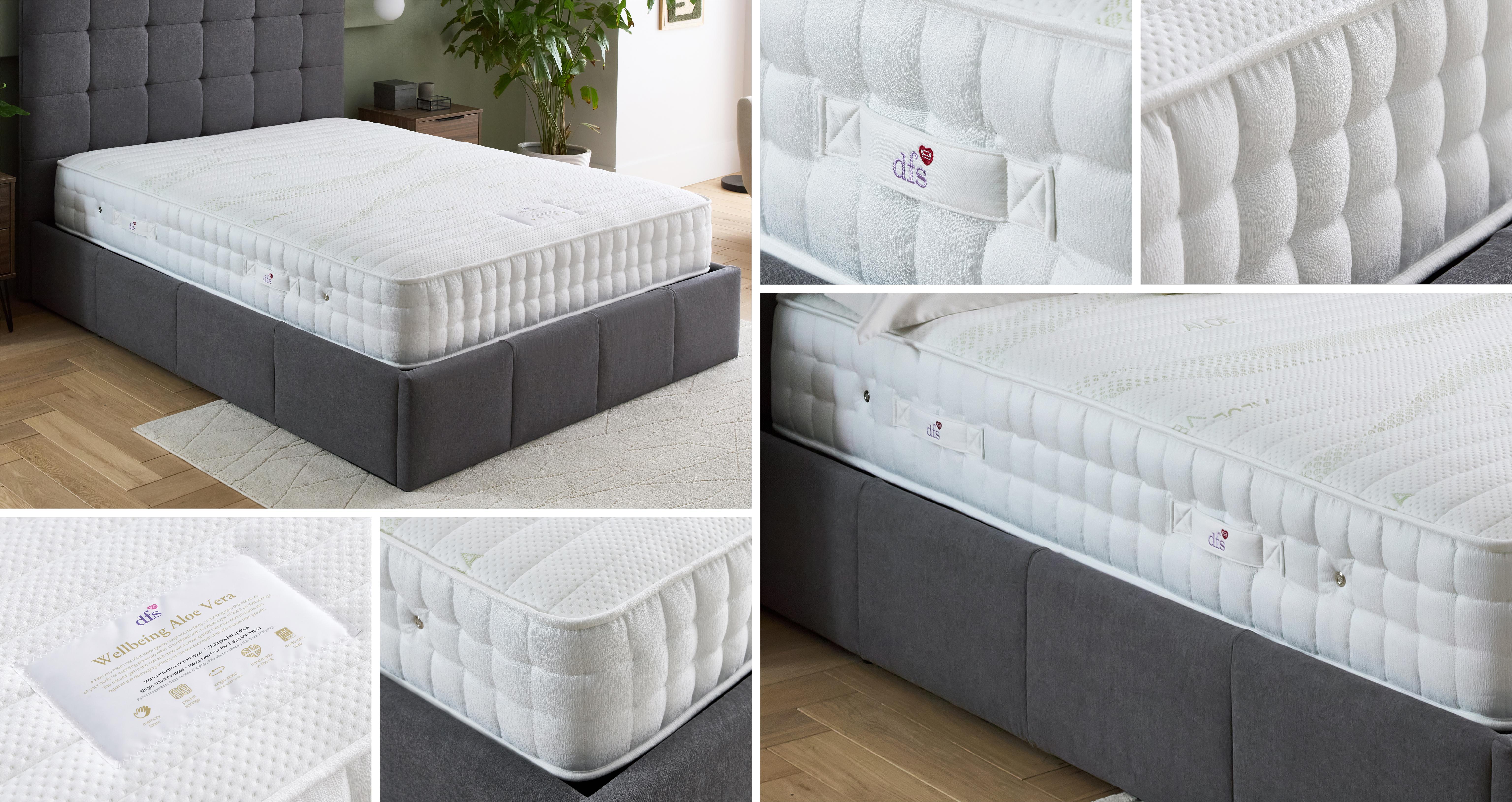 Wellbeing-aloe-vera-mattress Double (4 ft 6) Mattress in Wellbeing Aloe Vera White