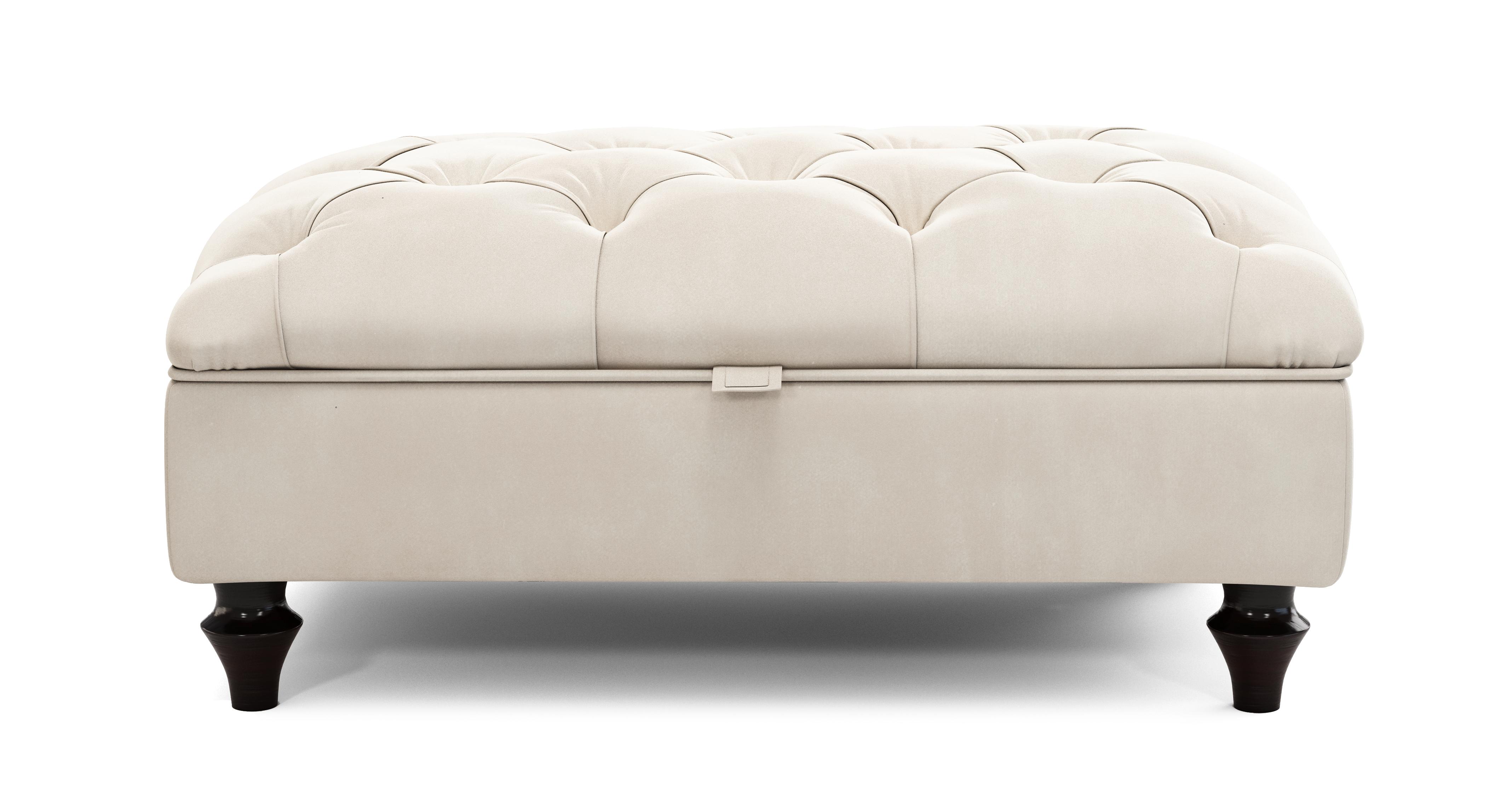 Windsor Velvet Buttoned Storage Footstool | DFS