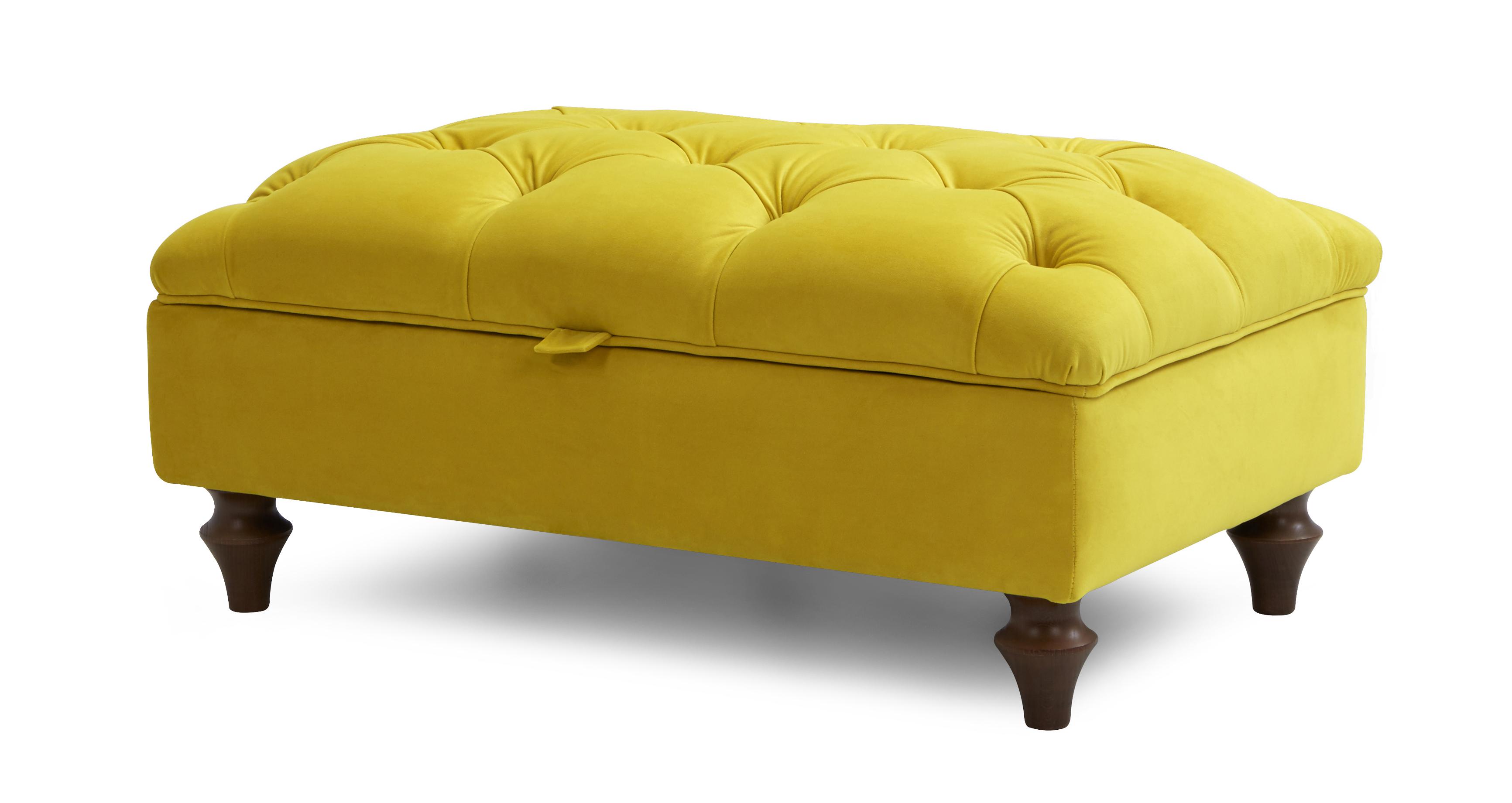 Windsor Velvet Buttoned Storage Footstool DFS