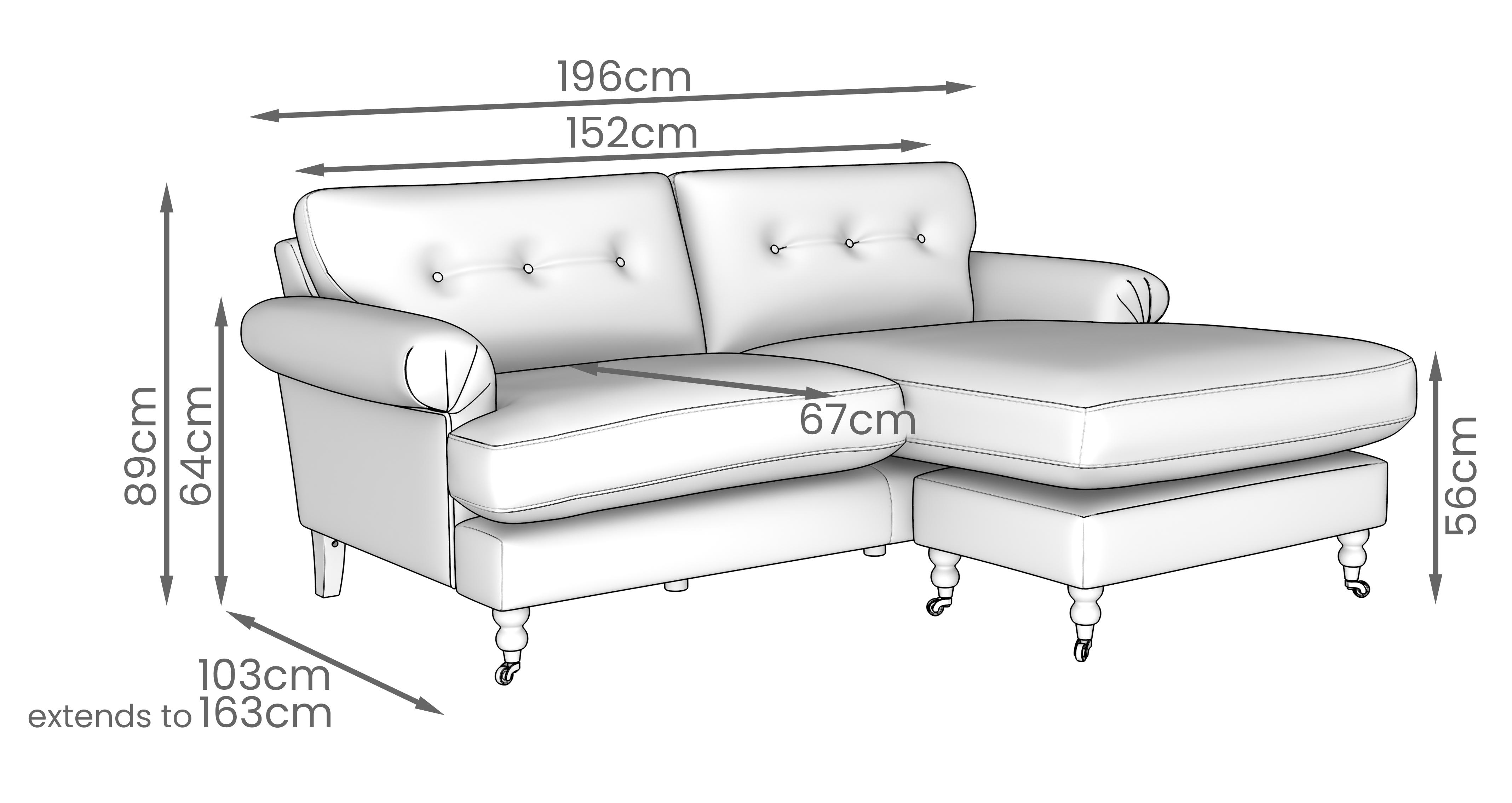 Witcombe Right Hand Facing 3 Seater Chaise | DFS