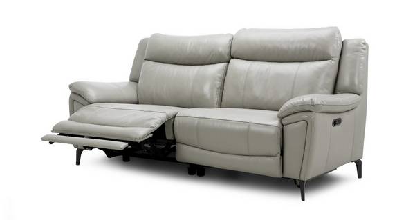 Wren 3 Seater Power Recliner Ohio Dfs, Silver Leather Sofa