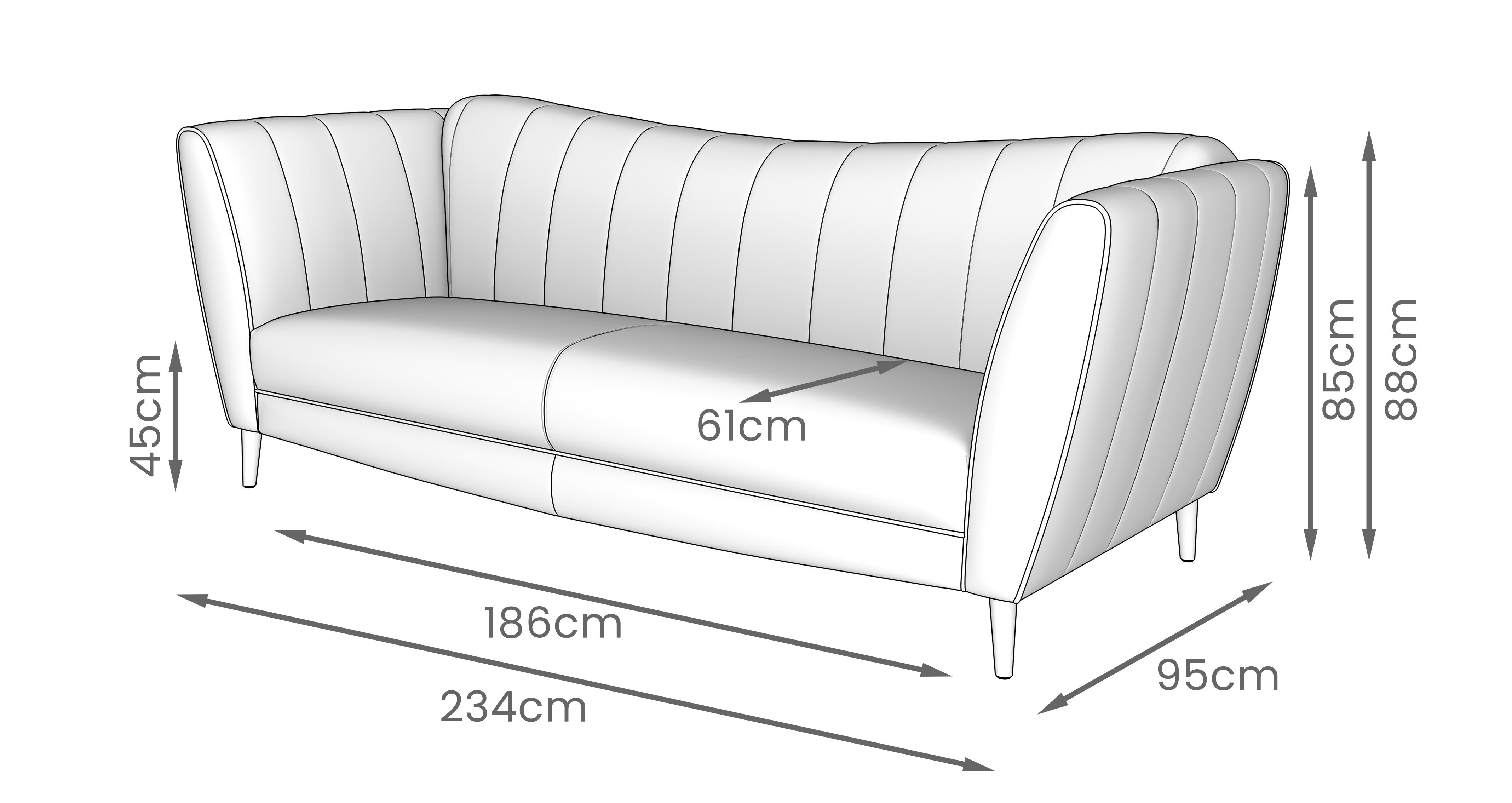Wylde Boucle 4 Seater Sofa in Savanna Boucle Natural with Gold feet