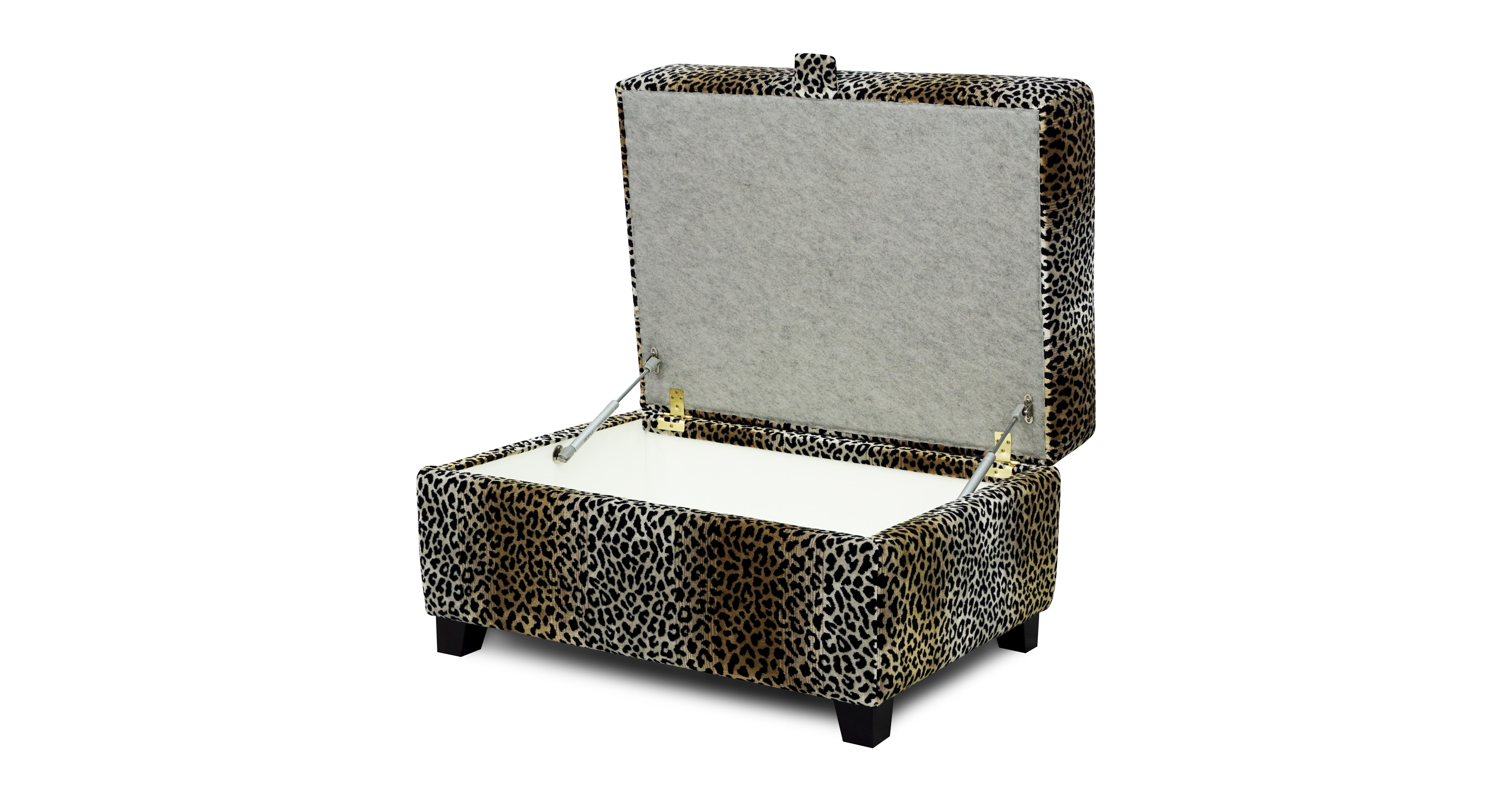 Wylde Large Storage Footstool in Wylde Ombre Mink with Dark feet