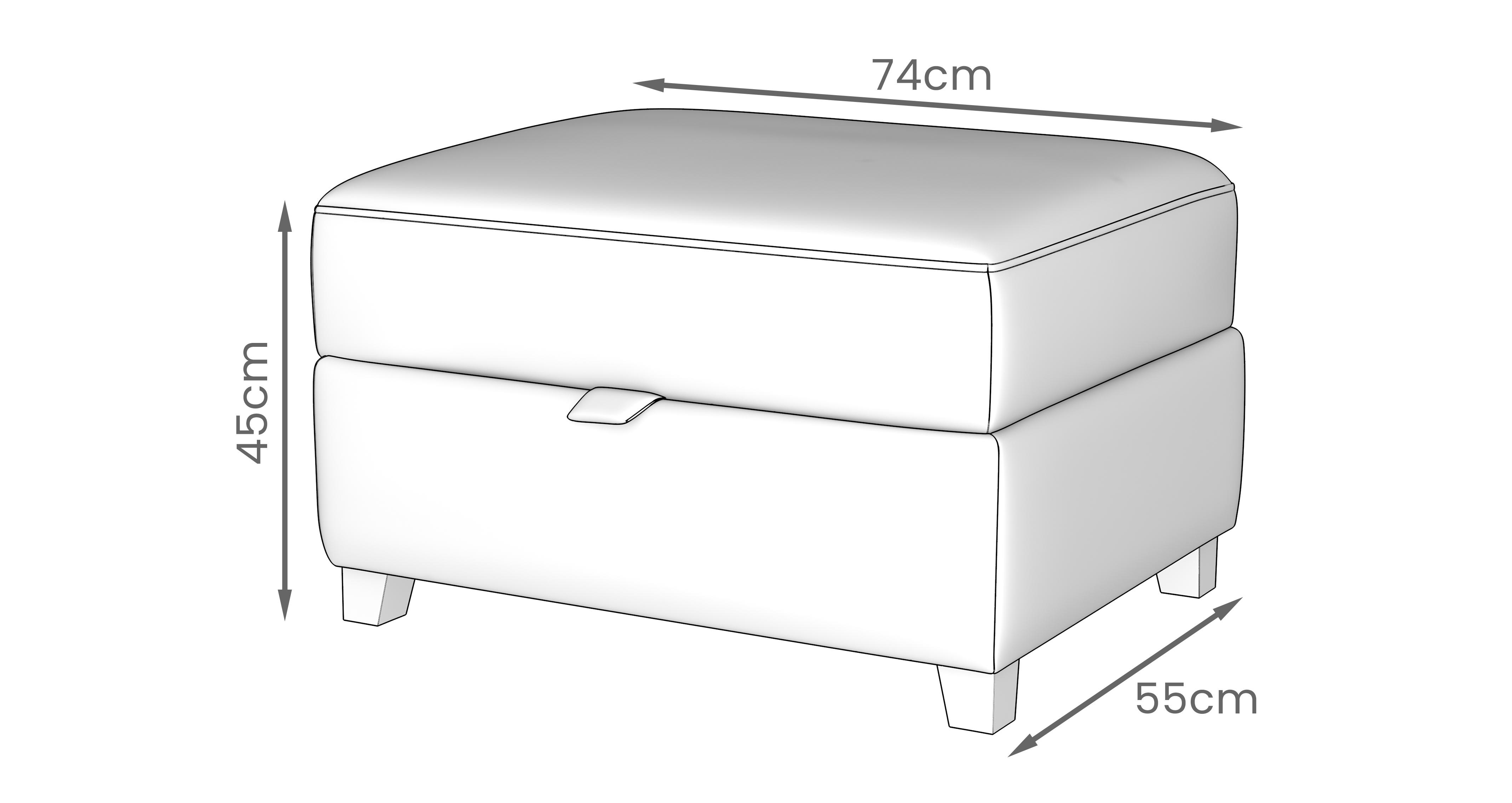 Wylde Large Storage Footstool in Wylde Ombre Mink with Dark feet