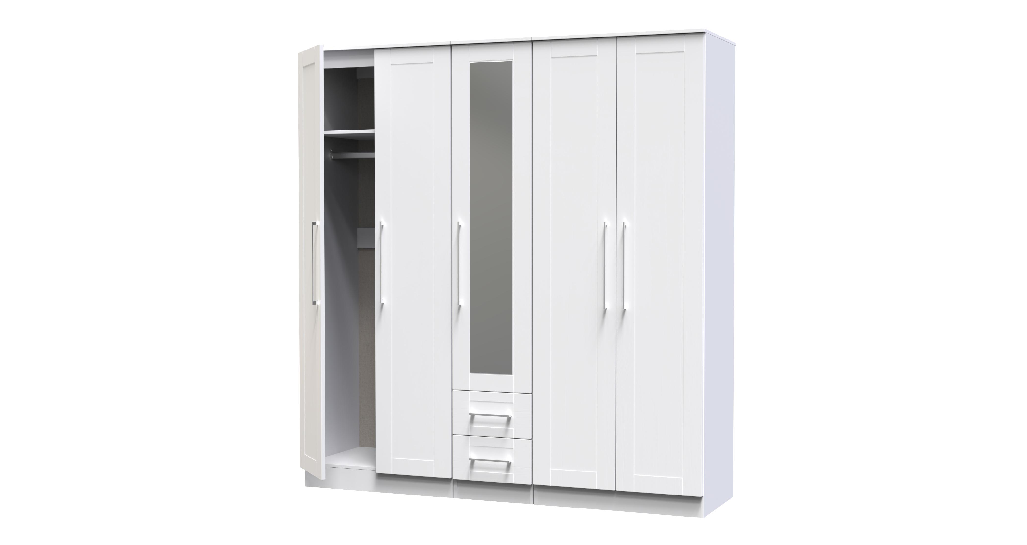 York 5 Door Mirrored Wardrobe | DFS
