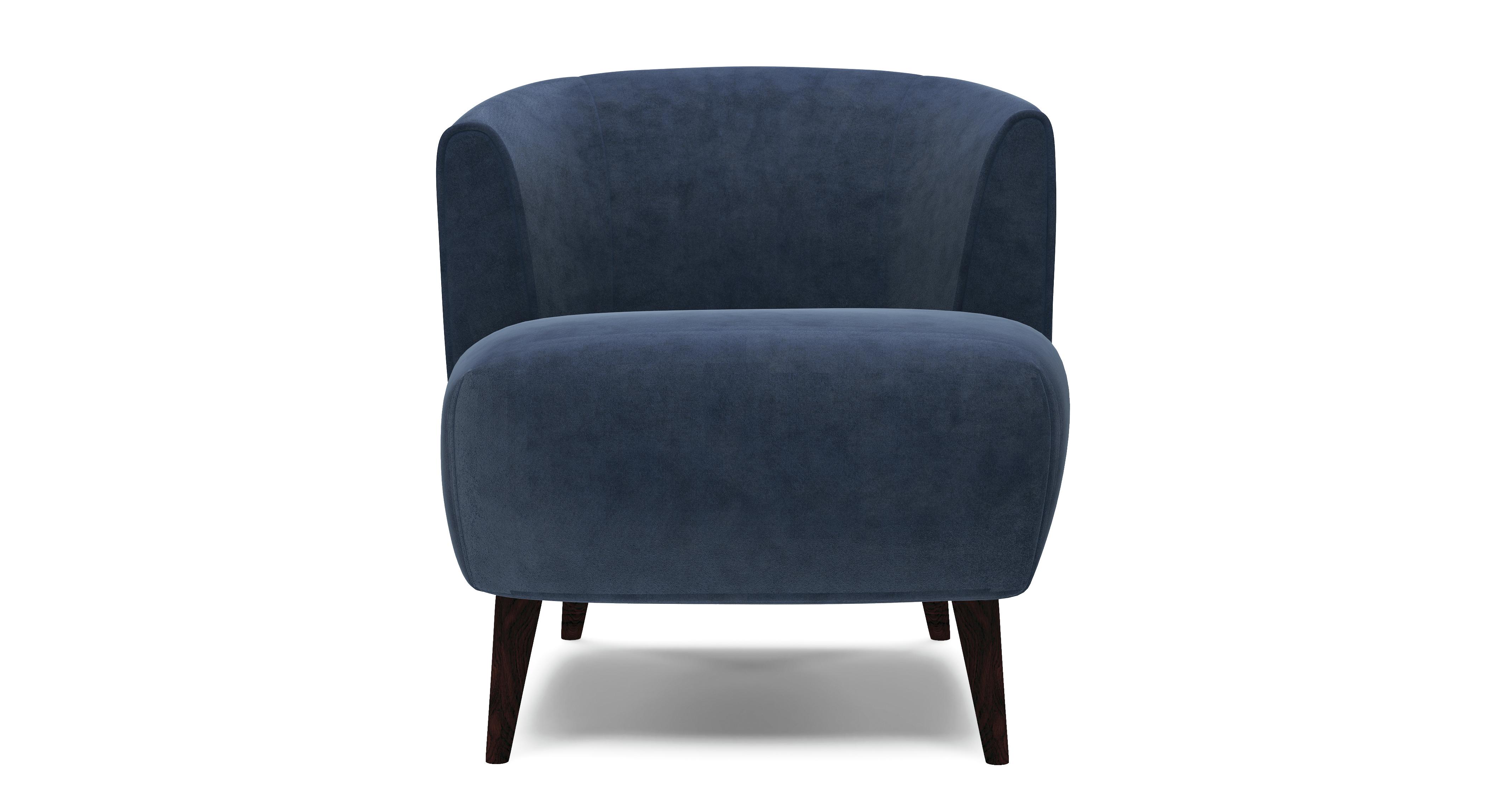 Navy velvet tub online chair