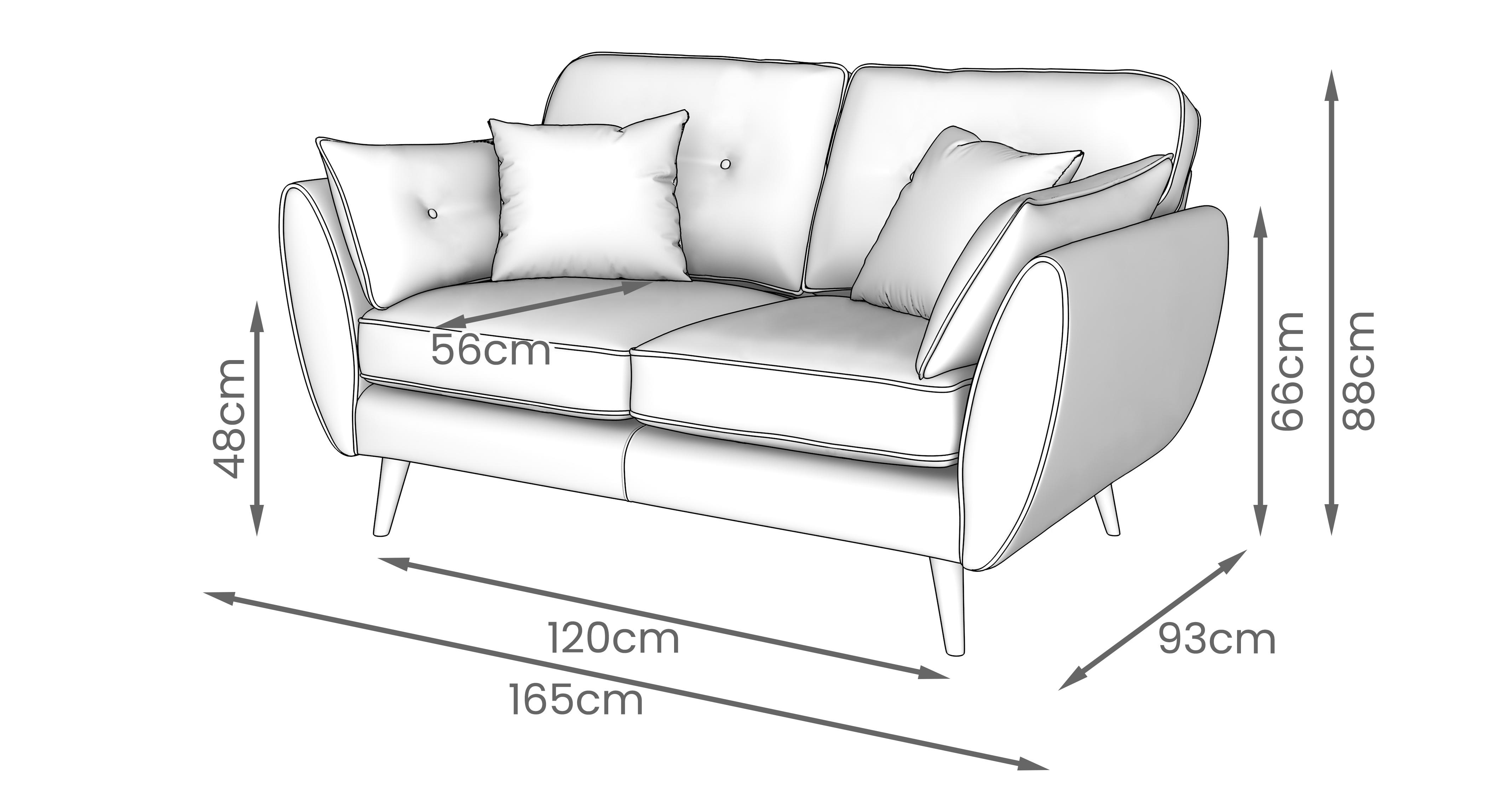 Zinc 2 Seater Sofa in Zinc Teal with Dark feet