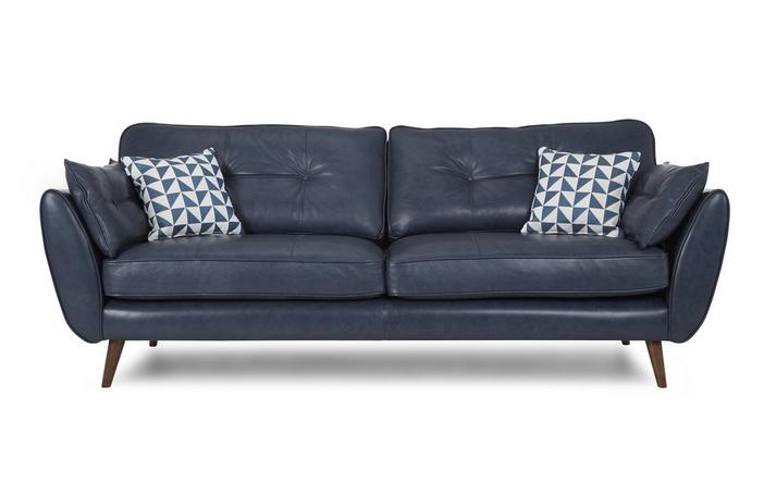 Claire suffix besøg Zinc Leather 4 Seater Sofa | DFS