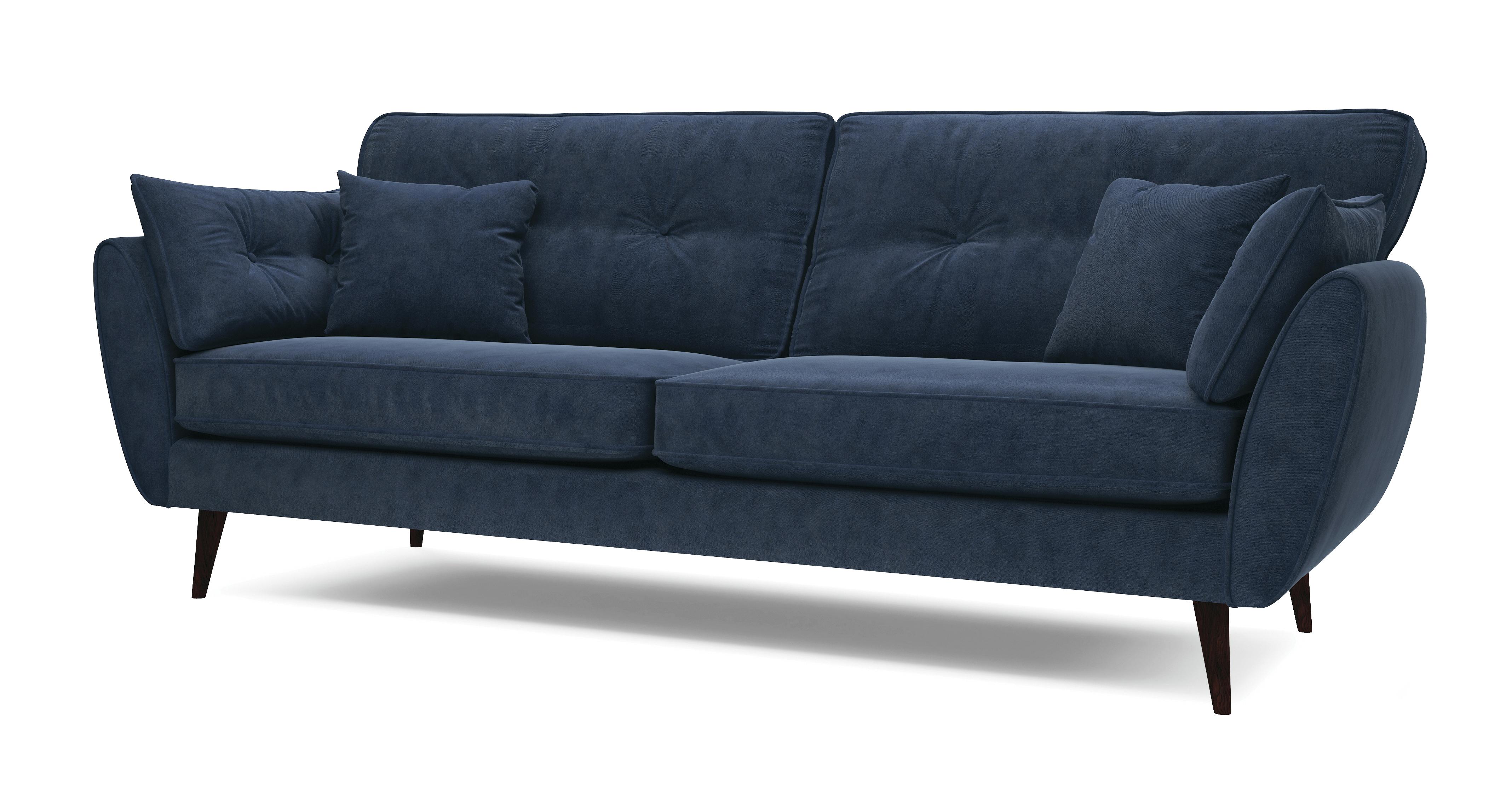 Black velvet store sofa dfs